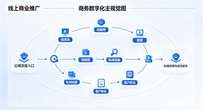 双桥区线上商业推广怎么做？全域流量闭环搭建与低成本转化实战指南